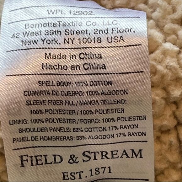 Field & Stream Men's Flannel Jacket Sherpa Lined Full Button Green/Blue Plaid XL - Picture 7 of 9